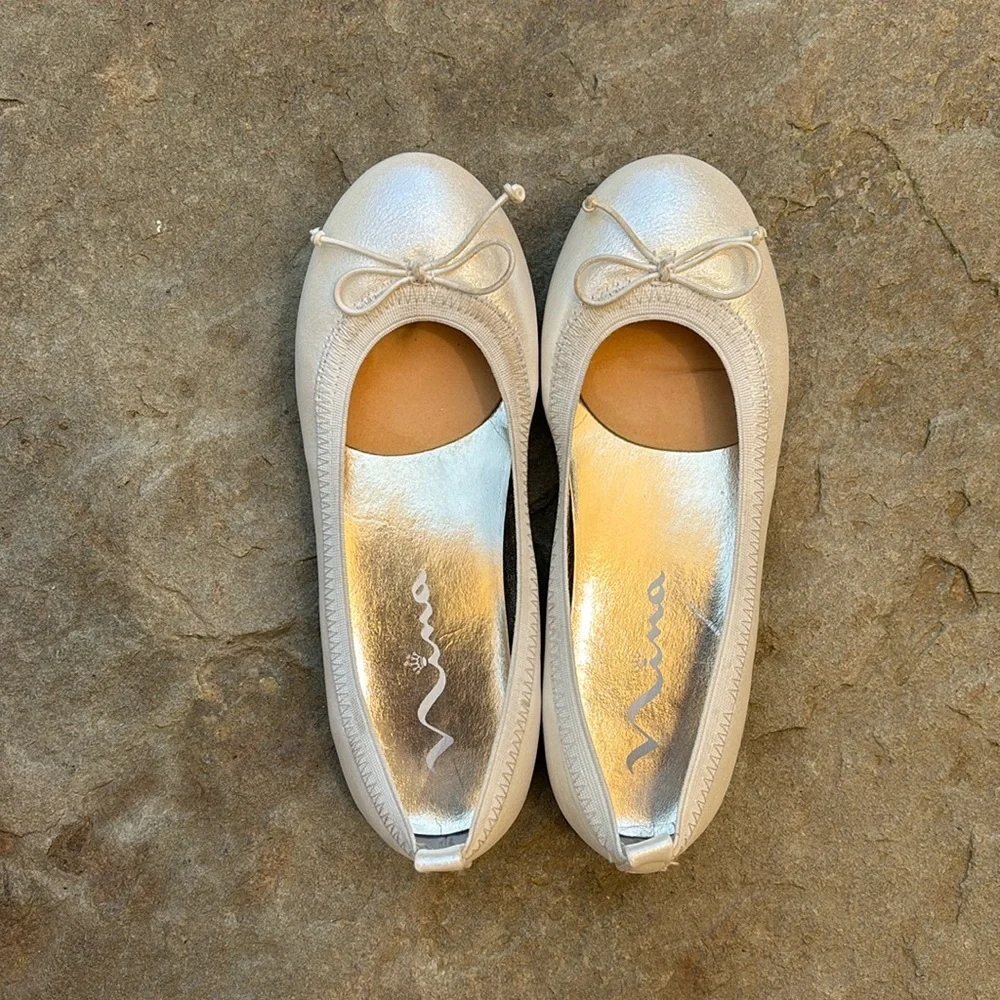 Nina Girls Esther Ivory Pearl Ballet Flats 1.5